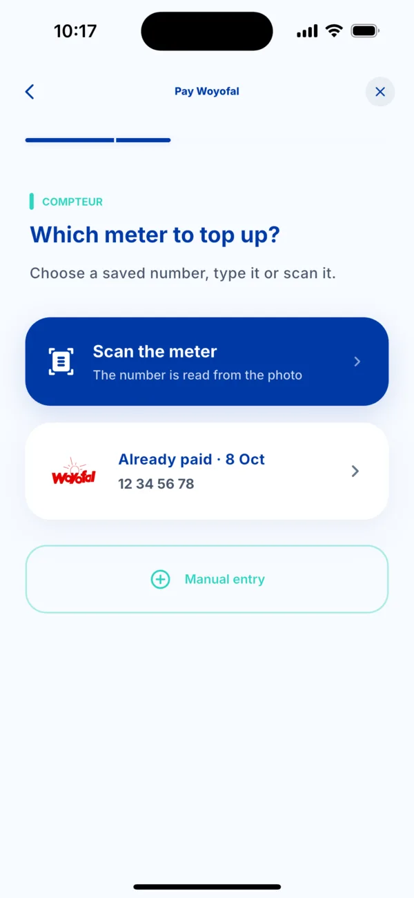 Choose the Woyofal meter