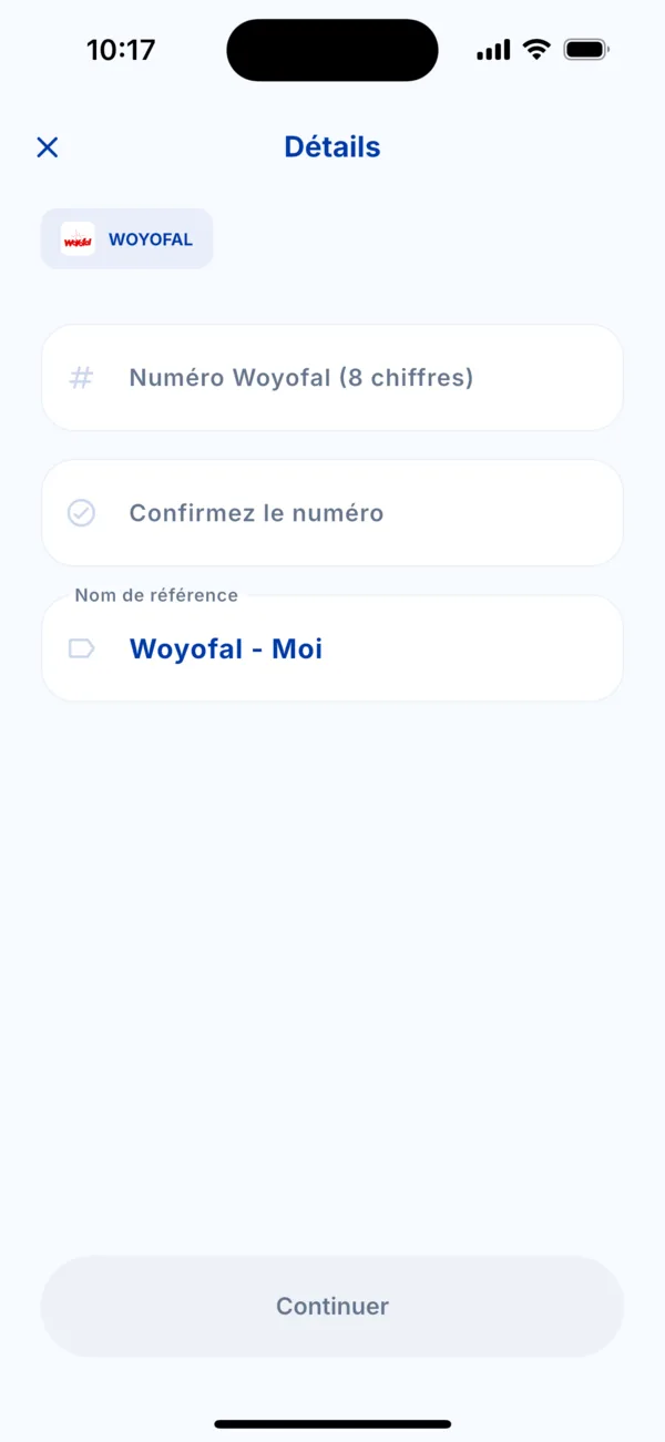 Saisir et confirmer le numéro Woyofal