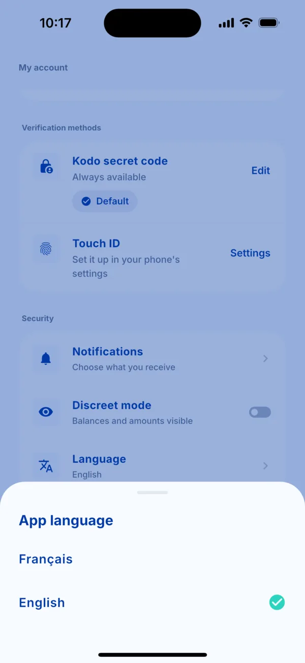 Choose the language