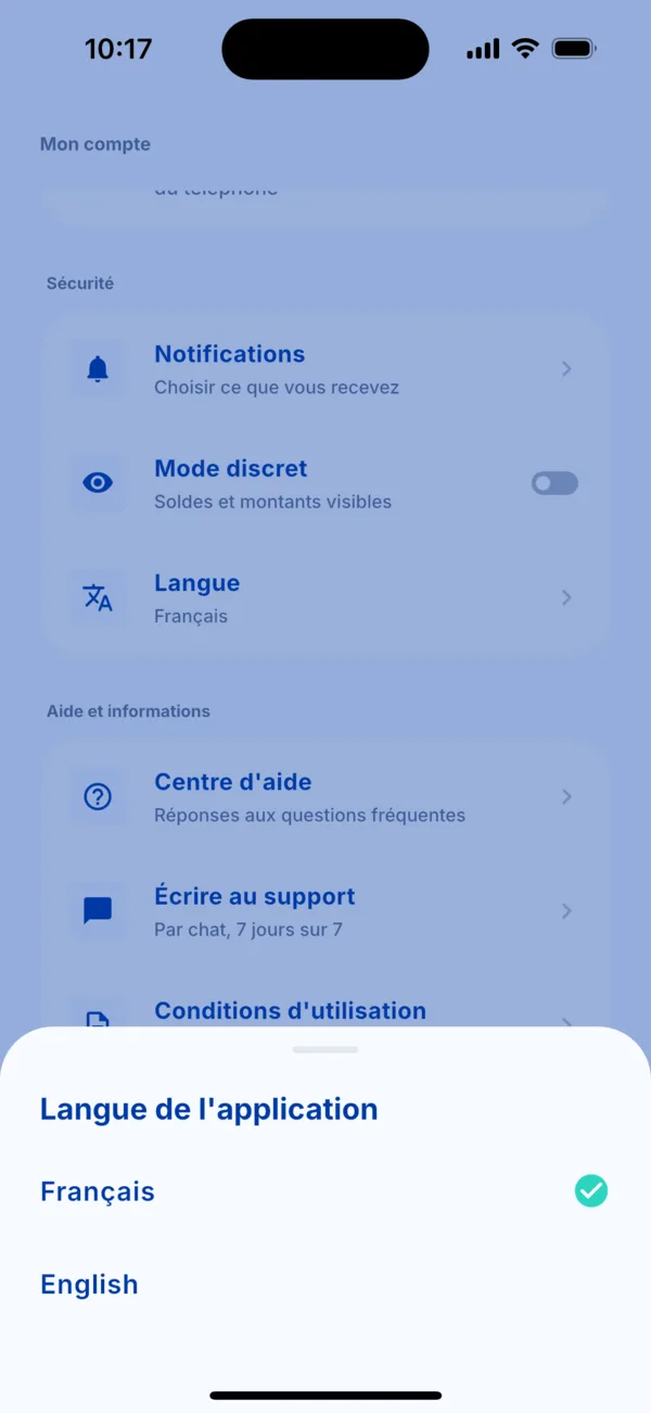 Choisir la langue
