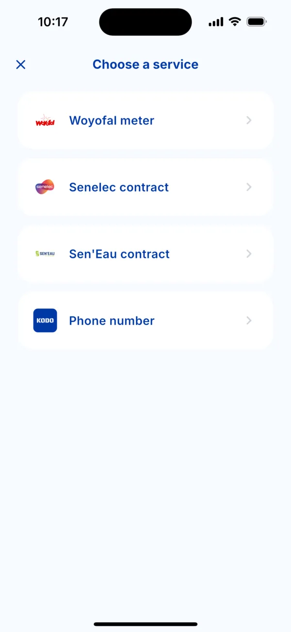 Choose a service