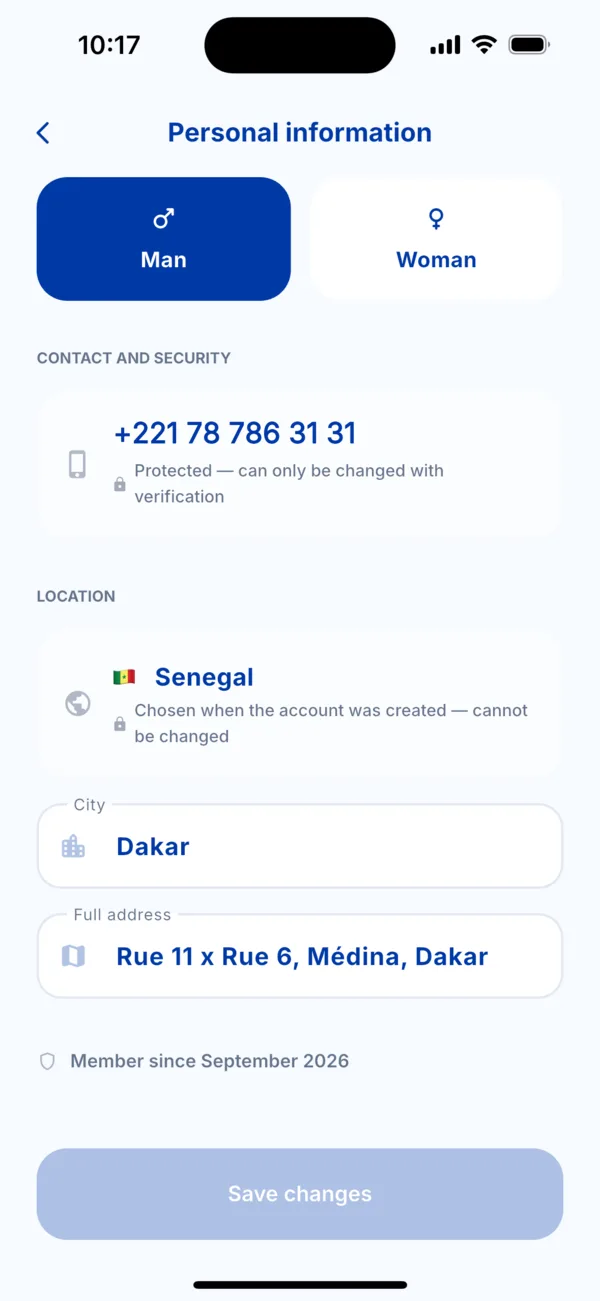 City and address