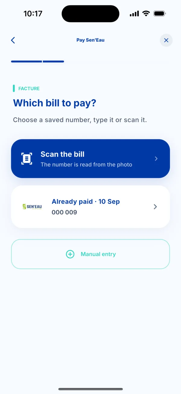 Choose the Sen'Eau bill