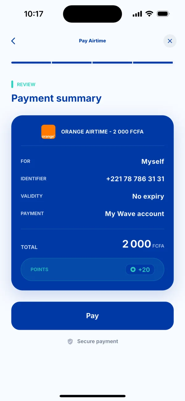 The payment summary