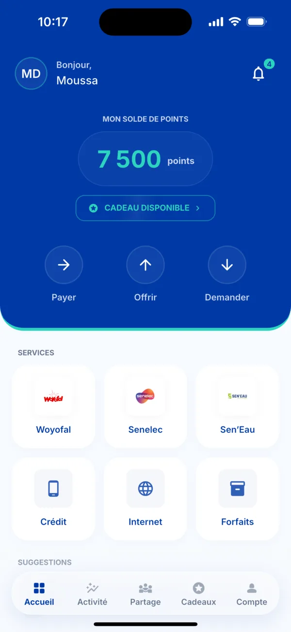 Les services de l'écran Accueil